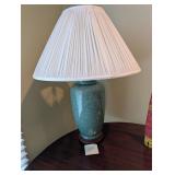 Turquoise crackle glaze ceramic table lamp