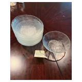 Aet of 12 Arcoroc France Clear Glass Serving Bowls