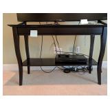 Dark wood console table, 29 x 42 x 16 in