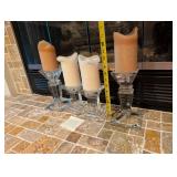Large glass candle holders