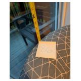 Modern blue upholstered barrel accent chair (b)