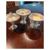 Sterling Plated w/ Cement  set of 3
