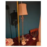 Metal and glass tall decorative table lamp (a)