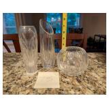VTG small Crystal vases and bowl