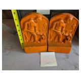 Pair of vintage smelter foundry cast iron bookends