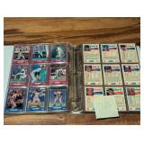 Binder of baseball cards
