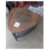 Triangular wooden side table