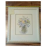 Framed flower bouquet Watercolor art print