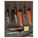 Hunting/boning knife set + decorative knives
