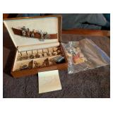 Lot of vintage tie pins and cufflinks with box