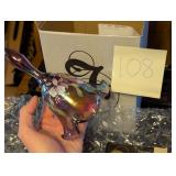 Fenton art glass Violet iridized star crimp Bell