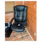 Leather rolling office chair