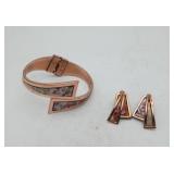 Matisse Renoir Enamel Copper Bracelet Earrings