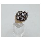 Sterling Silver Black Austria Glass Crystal Ring