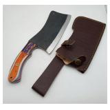 Hand Forged Damascus Steel Meat Cleaver Knife