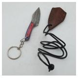 MINIATURE Damascus Steel Forged Key Chain Knife
