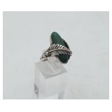 Sterling Silver Malachite Native American Ring