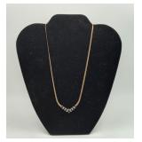 14k Gold Sapphire Diamond Necklace 9.5g TWT