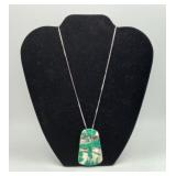 Sterling Silver Enamel Pendant Artist Gross 15g
