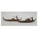 Venetian Gondola Inkwell Brass Gondoliere