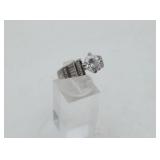 Large CZ Sterling Silver Dinner Ring