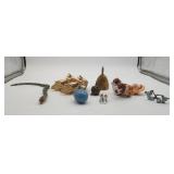 Marble Egg Sleigh Bell Miniature Cats TRAY LOT