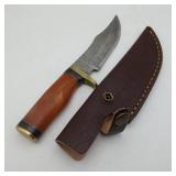 Hand Forged Damascus Steel Boot Knife & Sheath