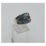 Sterling Silver Abalone Shell Ring
