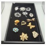 Trifari Sarah Cov Silver & Gold Costume Brooches