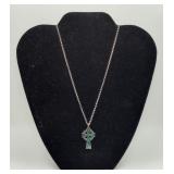 Sterling Silver Enamel Celtic Cross Pendant Irish