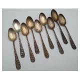 6 Sterling Silver Stieff Rose Tea Spoons 275 Grams