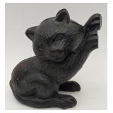 Cast Iron Metal Black Cat Kitten Door Stop