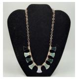 Sterling Silver JADE ?? Panel Necklace
