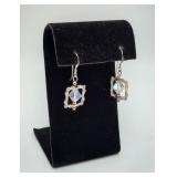 Sterling Silver Dangle Earrings with Crystals