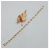 Napier Bracelet & Krementz Ladybug Pin Costume