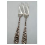 2 Stieff Rose Sterling Silver Dinner Forks 102 Grm