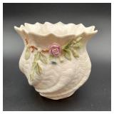 Irish Belleek Carlingford Cache 2000 Rose Bowl Vas