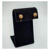 10k Gold Love Knot Pearl Earrings 3 grams