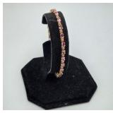 14k Gold Pink Stone Bracelet 6.9 Grams TWT