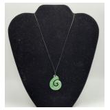 Nephrite Jade Koru Sprial Pendant MIB