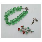 Sterlingsilver Jewelry Enamel Pin Glass Bead Charm