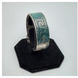 Sterling Silver NA Crushed Turquoise Bracelet 34gm