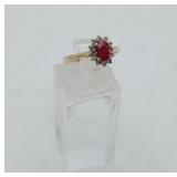 14k Gold Ruby Diamond Ring 2.3 grams