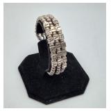 Sterling Silver Beaded Name Bracelet 31 grams