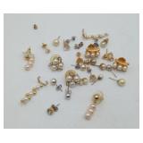 Gold Filled Earring Pearls CZ 14k Gold Plate