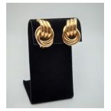 14k Gold Knot Earrings Clip Back 13.1 grams