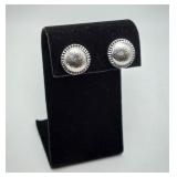 14k WHITE Gold Button Earrings Clip Back 2.7gms