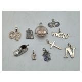 GROUP Sterling Silver Charms Shoe Cross 21.4 Grms