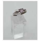 Sterling Silver PINK Heart Stone Ring