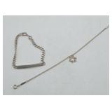 Sterling Silver Star of David Bracelet & ID 9.8gms
